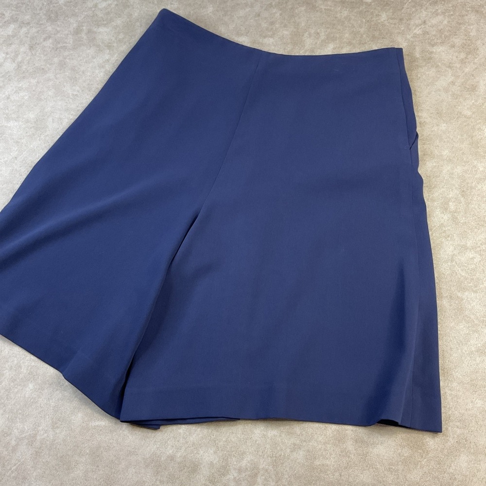 Lauren Ralph Lauren Shorts Women Sz 8 Pleated Slit Skirt Pockets Navy Blue - Picture 2 of 8